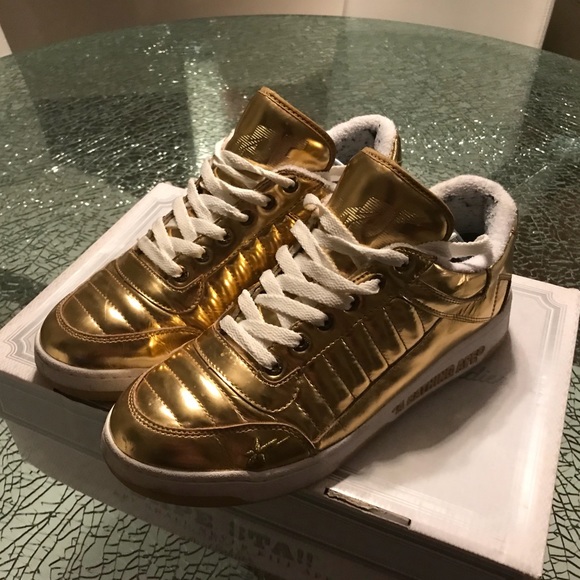 gold bape shoes